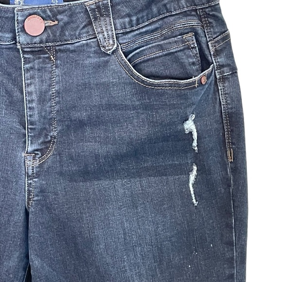 Democracy "Ab"solution Dark Indigo Vintage Denim Ankle Skimmer Jeans Size 12 - Picture 8 of 16